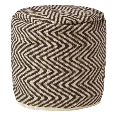 (45 x cm) Black and Cream Chevron Pattern Pouffe