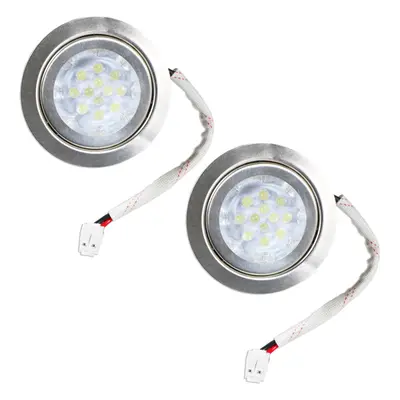 Universal Cooker Hood LED Light 70mm Extractor Vent Lamp Bulb Units (Pack of 2, Silver, 1.5W, 12