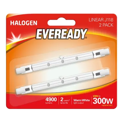 Eveready ECO Halogen 230W (300W Equivalent) Linear Light Bulb, Pack of 2, R7s, W