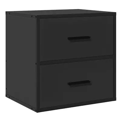 (black, pcs) vidaXL Wall-mounted Bedside Cabinets pcs Sonoma Oak 40x31x39.5 cm cabinet