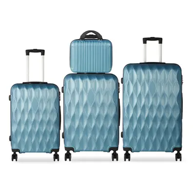 (Blue) 4PCS Travel Luggage Suitcase Set