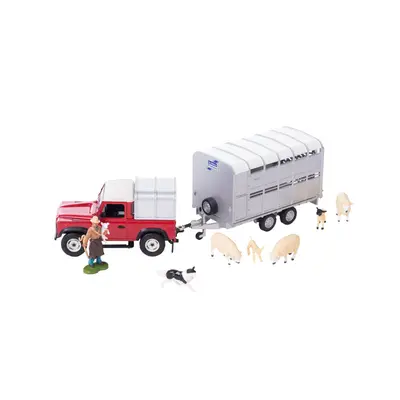 Britains 1:32 Sheep Farmer Playset - Includes Land Rover and Trailer, Farmer, Sheep and Sheepdog