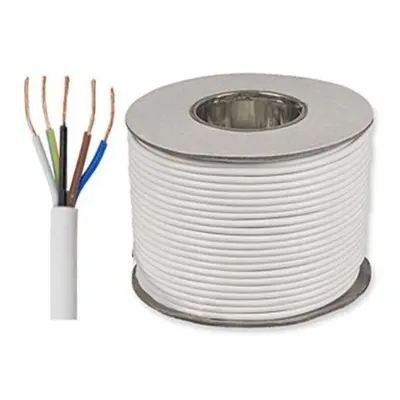 3185Y 1.5mm_ White Core Round Flexible PVC Cable, Amps, 100m