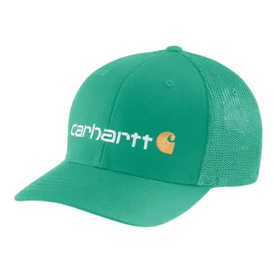 Carhartt Men's Rugged Flex Fitted Canvas Mesh-Back Logo Graphic Cap