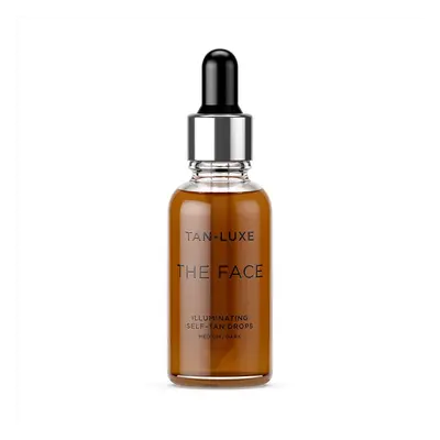 Tan Luxe THE FACE Self Tan Drops, Medium/Dark (30 ml) Add Tanning Drops to Skin Care for Custom 