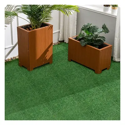 Set of Lush Green Artificial Grass Tiles