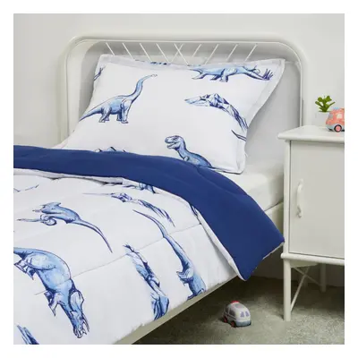 Amazon Basics Piece Microfiber Kid's Comforter and Pillow Sham Set Toddler Dinosaurs Animal prin