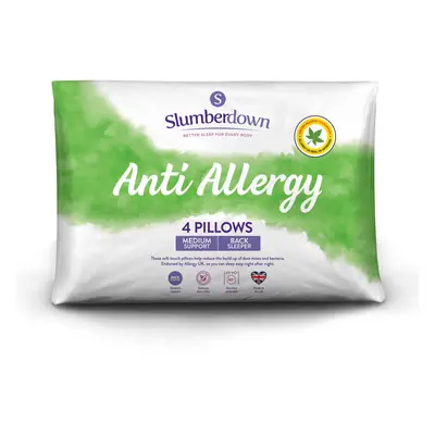 (Medium, Pack) Slumberdown Anti Allergy Pillow UK Made