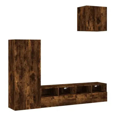 (smoked oak) vidaXL TV Wall Units Piece Floating TV Wall Unit TV Stand Engineered Wood