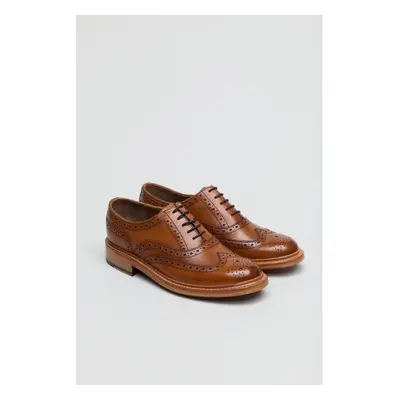 (Brown, (Adults')) Ben Sherman Sugarman Brogue Leather Men's Tan Lace-Up Shoes