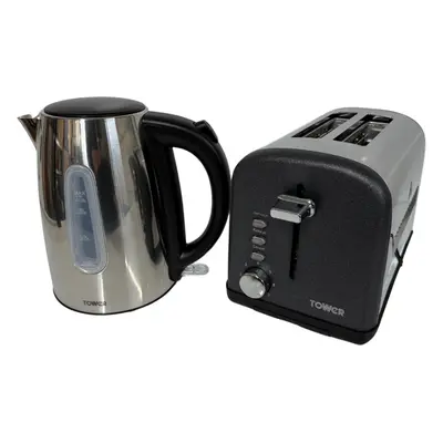 Tower Infinity Sparkle Kettle & Slice Toaster Kitchen Set (Black)