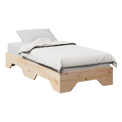 vidaXL Bed Frame No Mattress Stackable 75x190 cm Small Single Solid Wood