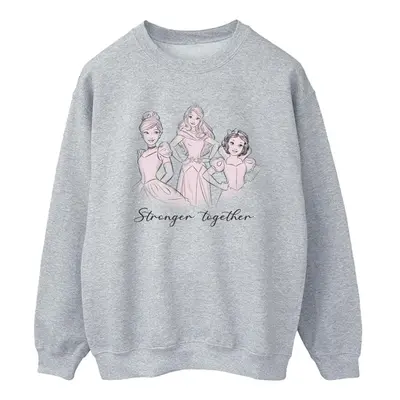 (S, Sports Grey) Disney Womens/Ladies Princesses Stronger Together Sweatshirt