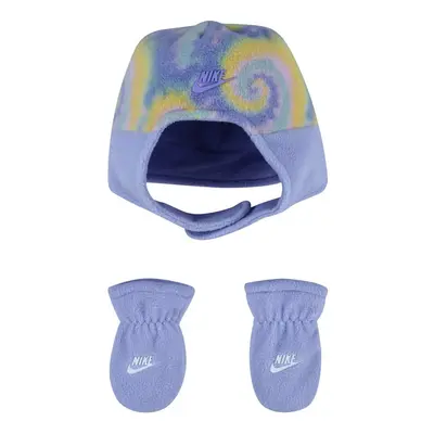 Nike Baby Girl Tie Dye Trapper Hat & Mittens Piece Set (Purple(1A295