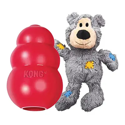 KONG - Classic and Wild Knots Bear - Dog Chew Toy and Stuffed Dog Rope Toy - for Small Dogs