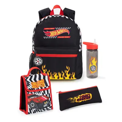 Hot Wheels Checkerboard Flame Backpack Set