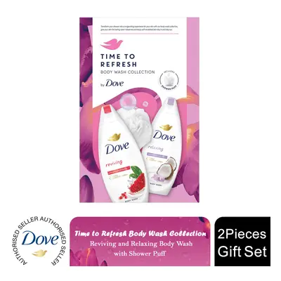 (Buy 1) Dove Time to Refresh Body Wash Set for Her & Puff