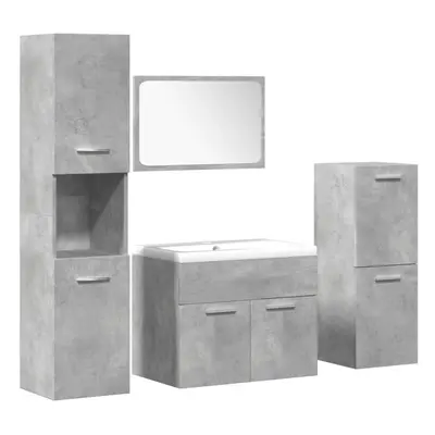 (60 x 38.5 x cm) vidaXL Bathroom Furniture Set Piece Cabinet Concrete Grey Engineered Wood