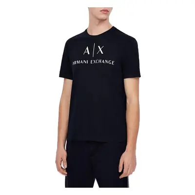 AX ARMANI EXcHANgE mens classic crew Logo Tee T Shirt Dark Blue Larg