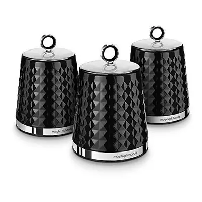 Morphy Richards Dimensions Set of Round Kitchen Storage Canisters, Black