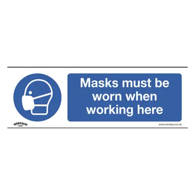 Mandatory Safety Sign - Masks Must Be Worn - Rigid Plastic - Pack of