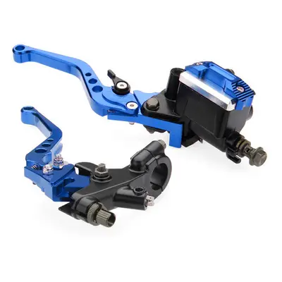 (Blue) Pair 7/8 Motorcycle Brake Master Cylinder Clutch Reservoir Levers Universal