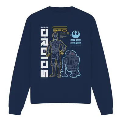 (L, Navy) Star Wars Unisex Adult Rebel Droids Sweatshirt