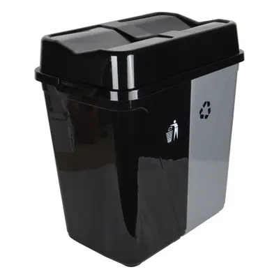 (Black & Silver) 100L Double Bin. Waste Separation Recycling Bin.