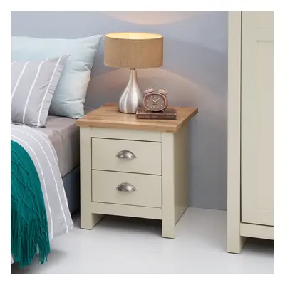 Lisbon Cream 2x Bedside Table Cabinet Bedroom Nightstand Drawer