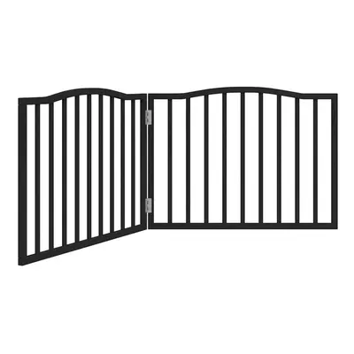 (black, x x cm/ pcs) vidaXL Dog Gate with Door Foldable Pet Gate Dog Fence Pet BarrierÃÂ Poplar