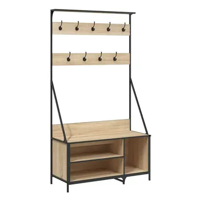 (sonoma oak) vidaXL Clothes Rack with Shoe Storage Garment Rack Clothes Rail Smoked Oak