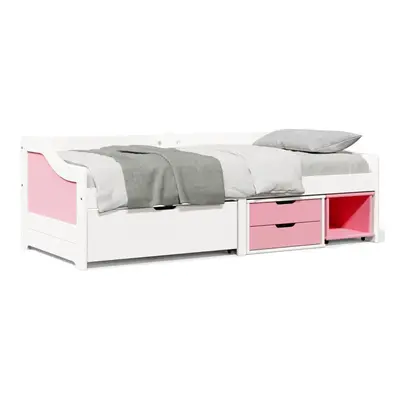 vidaXL Day Bed with Drawers without Mattress IRUN White&Pink 90x200 cm