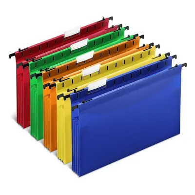 Staples Poly Expanding Hanging File Pockets Letter Assorted 5/Pack