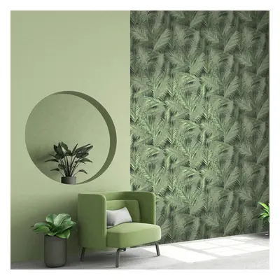 Eden Wallpaper Collection Ilana Leaf Green Muriva J98234