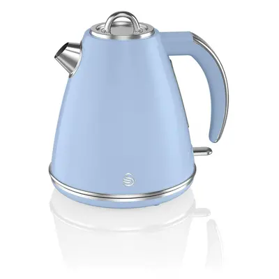 Swan Retro 1.5 Litre Jug Kettle, Blue, with Degree Rotational Base, 3KW Fast Boil, Easy Pour, SK