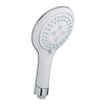 Evo Large mm Diameter Mode Function White/Chrome Shower Head Handset with Rub Clean Nozzles (EVC