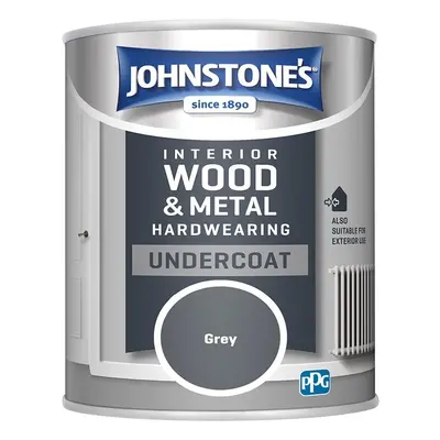 Johnstones Interior Wood & Metal Hearwearing Undercoat Paint 750ml Grey