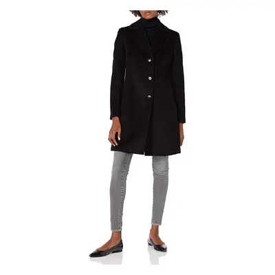 Calvin Klein Women's Classic Cashmere Wool Blend Coat Deep Black