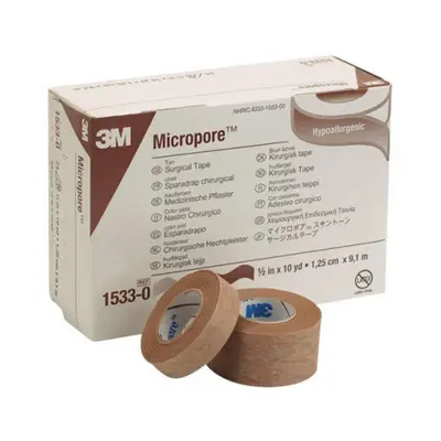 Micropore Surgical Tape Tan 12.7 mm x 9.1 m (Box of 24)