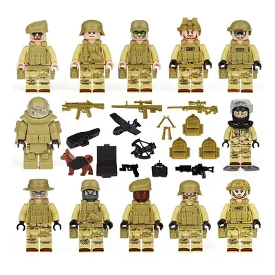 (12pcs/set) 12pcs Seal Solider Figures Building Blocks Toys Gift