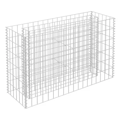 vidaXL Gabion Raised Bed Galvanised Steel 90x60cm Garden Gabion Basket Pots