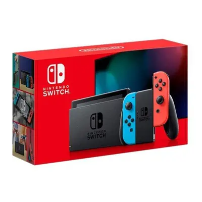 Nintendo Switch Console Extended Battery with Neon Blue and Red Joy Con Enhanced Battery Life fo