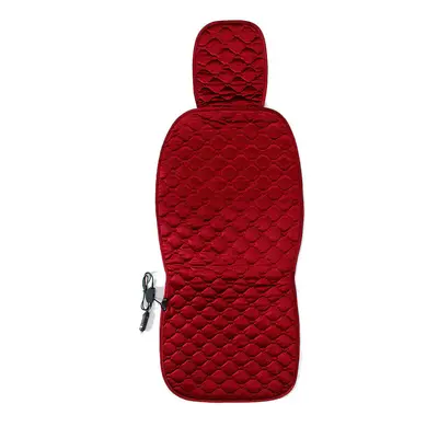 (Red) 12V Universal Car Front Seat Hot Heater Heating Pad Winter Warmer Cushion Cover