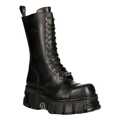 (41) New Rock M-MILI211C-C1 Unisex Black Leather Boots