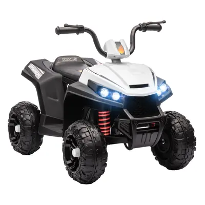 AIYAPLAY 12V Kids Electric Quad Bike with Wheels Spring Suspension, White