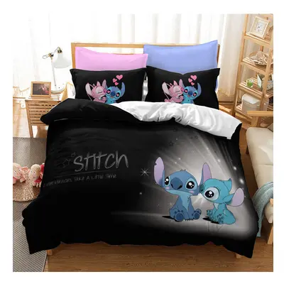 (Pattern 18, Double) Lilo Stitch Bedding Single Double Duvet Cover Set