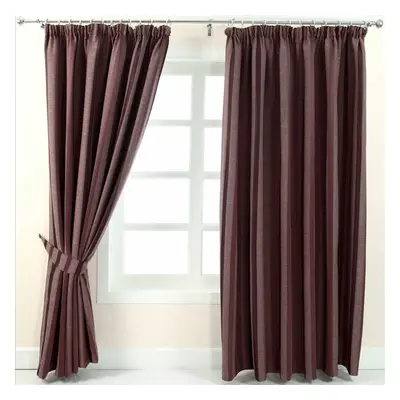 (W 167cm x Drop 228cm, Purple) Jacquard Curtain Modern Striped Design Fully Lined