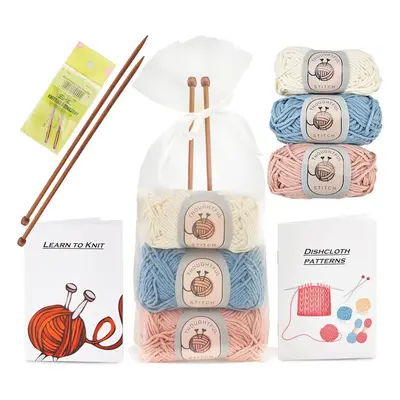 Knitting Kits for Beginners Adults â Knitting Needle Set - Make Your Own Dishcloth â Craft K