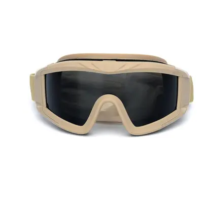 (Brown) Military Airsoft Tactical Goggles Shooting Glasses Motorcycle Windproof Wargame