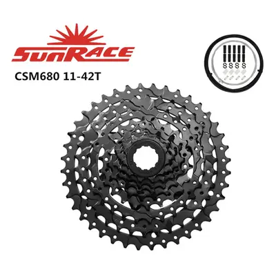 (11-42T Speed-Black) SunRace CSM680 11-40/42T Speed Shimano / SRAM Cassette - Black/Silver